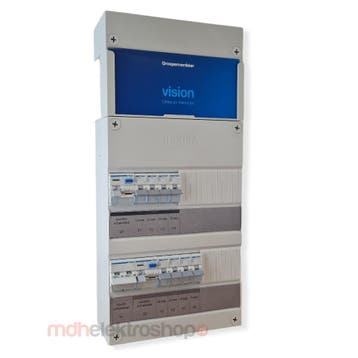 Groepenkast Hager Vision 8 groepen 1 fase 2ALS2P30 4L+4L HS, Ophalen of Verzenden, Nieuw