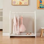 [en.casa] Kledingrek Langeskov 78x75x35 cm wit en houtkleuri, Verzenden, Nieuw