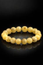Barnsteen - Baltic Amber Bracelet – Round Cream Beads with