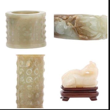 Figuur - Collection 4 Jade figures - jade - China - Qing