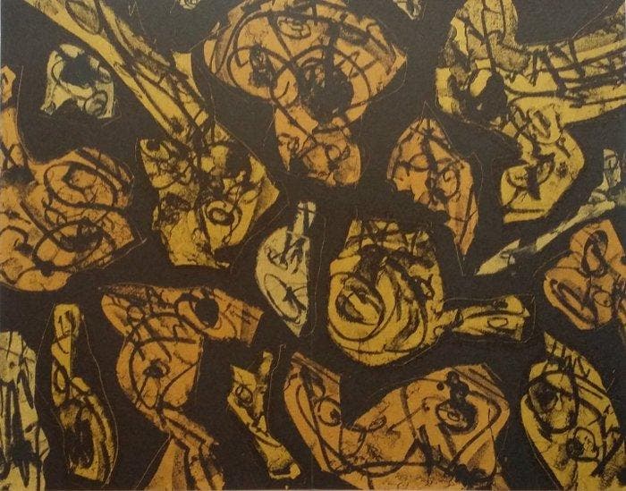 Antonio Saura (1930-1998) - Foule [from André Velter:, Antiek en Kunst, Antiek | Overige Antiek