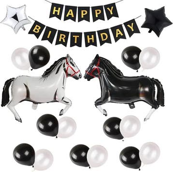 19-delige paarden decoratie set Black and White Horses, Verzenden, Nieuw
