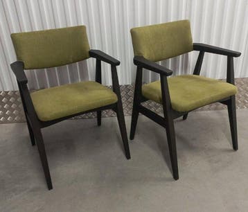 Fauteuil - Hout, Textiel - Twee fauteils