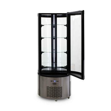 HCB Ronde gebaksvitrine - 400 liter - zwart - 230V, Verzenden, Nieuw in verpakking, Koelen en Vriezen