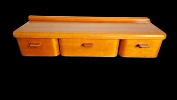 Wandrek - Teak - Wandmeubel