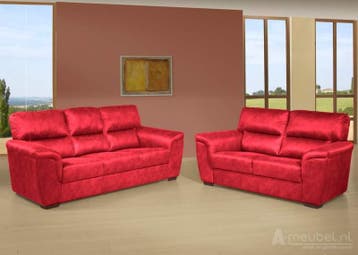 Bankstel Oostrum - rechte banken - Rood, Huis en Inrichting, Nieuw, Stof