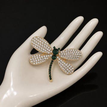 Prachtige libellenbroche – Swarovski-kristallen rosé en