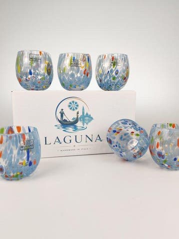LAGUNA - Drinkservies (6) - Muranoglas - 6 GOTI ROUND