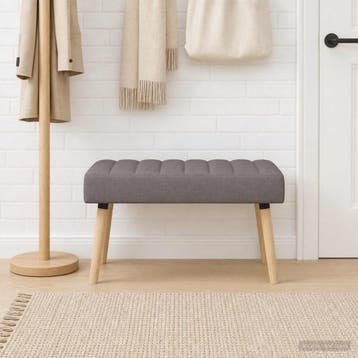 vidaXL Kanaal-geplooide bank Taupe 80 x 40 x 46 cm Stof, Huis en Inrichting, Verzenden, Nieuw, Stof