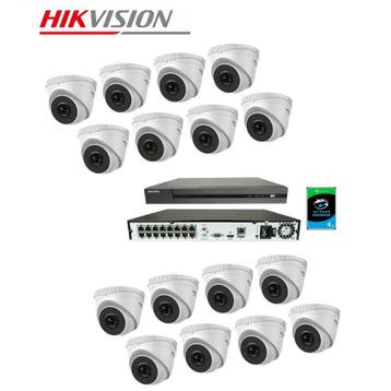 4 Megapixel set met 16 IP Turret Dome Camera’s + 4TB HDD, Audio, Tv en Foto, Videobewaking, Verzenden, Nieuw