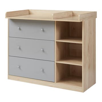 Luiercommode Beldinupp eikenkleurig en grijs [en.casa], Kinderen en Baby's, Verzenden, Nieuw