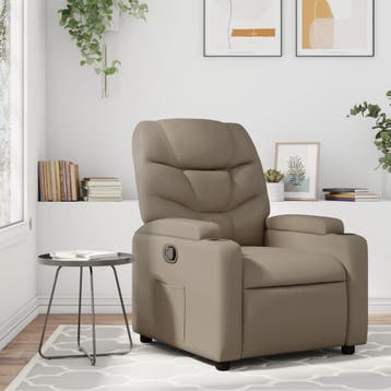 vidaXL Fauteuil verstelbaar kunstleer cappuccinokleurig, Huis en Inrichting, Verzenden, Nieuw