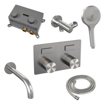 Brauer Brushed Carving Thermostatische Inbouw Badkraan, Doe-het-zelf en Verbouw, Sanitair, Ophalen of Verzenden, Nieuw