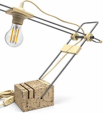 Fratelli Mannelli - Bureaulamp - Travertijn en metaal