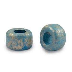 5 x DQ Grieks keramiek kralen gold spot 9mm Ocean blue ga..., Ophalen of Verzenden, Nieuw, Kraal