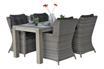 Cancun-Delano Tuinset 4 Personen - Acacia / Kobo Grey, Verzenden, Nieuw