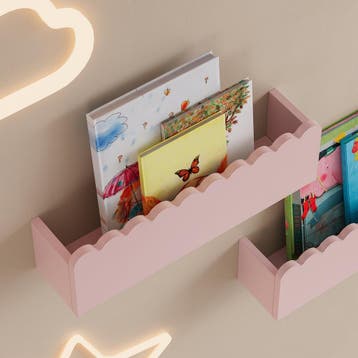 Wandplankenset Vestnes 2-delig 40x10x10 cm roze [en.casa], Verzenden, Nieuw