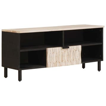 vidaXL TV-kast Witte Was Afwerking 100 x 33 x 46 cm Massief, Verzenden, Nieuw