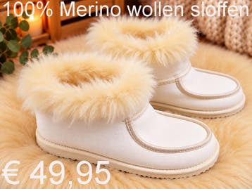Pantoffels Sloffen 100% Merino Maat 37 tot 47 € 49,95 NIEUW, Kapec, Overige kleuren, Nieuw, Ophalen of Verzenden