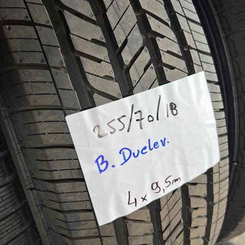 2 x Bridgestone Dueler 255-70-18 Zomerbanden 9,5mm, 18 inch, Gebruikt, 255 mm, Ophalen of Verzenden