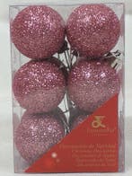 Kerstballen set 12 stuks Roze Ø 4cm, Ophalen of Verzenden, Nieuw