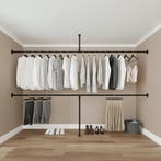 Kledingrek op maat | Zwart Staal | Sterk | Vloer/Wand | DIY, Ophalen of Verzenden, Nieuw