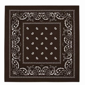Bandana Zakdoek 55x55cm – Paisleyprint – Donkerbruin, Nieuw