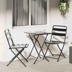 vidaXL Tuin Bistro Set 3 pcs Antraciet Staal, Verzenden, Nieuw, Rvs, 3 zitplaatsen