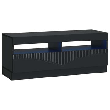 vidaXL LED tv-meubel Zwart Bewerkt hout, Minder dan 50 cm, Verzenden, Nieuw, Minder dan 100 cm