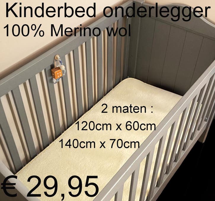 Kinderbed Bed Onderlegger 100% MERINO WOLLEN deken € 29,95, Huis en Inrichting, Woonaccessoires | Overige, Nieuw, Ophalen of Verzenden