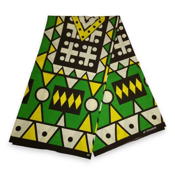 Afrikaanse print stof - Groene Samakaka / Samacaca (Angola), Ophalen of Verzenden, Nieuw