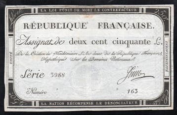 France Assignat Über 250 Livres 7 Vendemiaire Lan 2 Nat.., Verzenden