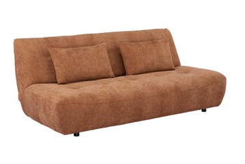 Slaapbank ELYPSE 200cm 3-zits chenille roestbruin - 48664, Ophalen of Verzenden, Nieuw