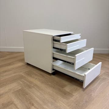 metalen ladeblok vv 4 lades (hxbxd) 52x42x58 cm, wit, Huis en Inrichting, Ophalen of Verzenden, Gebruikt