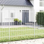 vidaXL Tuinhek 4 pcs Wit 170 x 215 cm Gepoedercoat staal, Tuin en Terras, Schuttingen, Verzenden, Nieuw, IJzer
