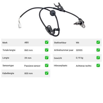 ABS-sensor Mazda Premacy 1.9 (CP) Van 1999-07 tot 2005-03 -, Verzenden, Nieuw, Mazda