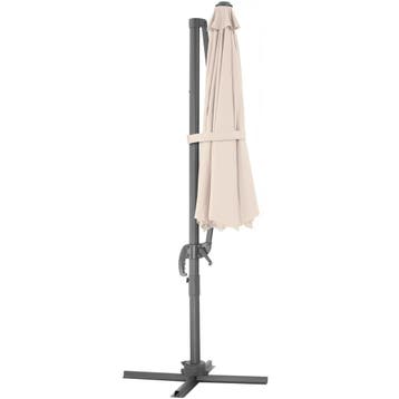 Parasol Ø 300cm met voetpedaal en beschermhoes - beige, Verzenden, Nieuw