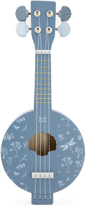 Label Label Blauw Houten Banjo, Verzenden, Nieuw