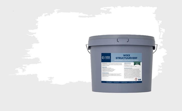 Wixx Structuurverf Mat - 10L Wit 10L, Doe-het-zelf en Verbouw, Verf, Beits en Lak, Verf, Wit, Nieuw, 5 tot 10 liter, Verzenden