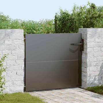 vidaXL Tuinpoort 85 x 100 cm Poedergecoat staal Zwart, Verzenden, Nieuw