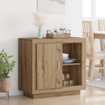 vidaXL Dressoir Artisan Eiken 80 x 40 x 75 cm Bewerkt hout, Verzenden, Nieuw, Overige houtsoorten, Minder dan 50 cm