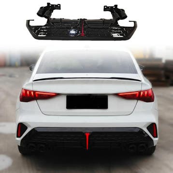 LED Diffuser With Black Exhaust Tips Voor Audi A3 S Line/S3, Ophalen of Verzenden, Nieuw