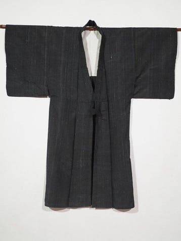 INDIGO STREEP KIMONO Japan Blauw indigo-geverfd  - Katoen,