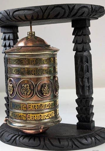 Gebedsmolen of gebedswiel - Koper, Hout - 1990-2000 -