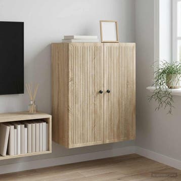 vidaXL Wandkast Sonoma Eiken 66 x 34,5 x 90 cm Bewerkt hout, Huis en Inrichting, Verzenden, Nieuw