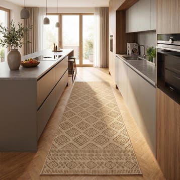 Buitenkleed | Mira | Ruiten | Beige | 80x150 cm, Verzenden, Nieuw