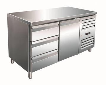 Gekoelde werkbank RVS 1 deur en 3 laden | 136 x 70 x 89/9..., Verzenden, Nieuw in verpakking