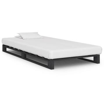 vidaXL Bedframe pallet massief grenenhout grijs 90x200 cm, 90 cm, Eenpersoons, Verzenden, Nieuw