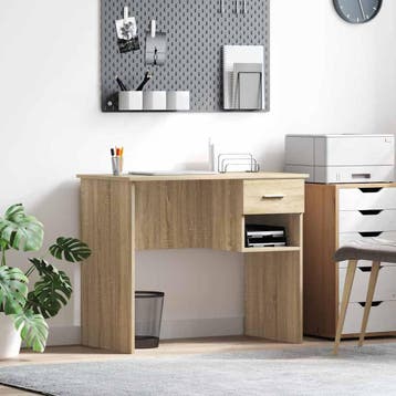 vidaXL Bureau Sonoma Eiken 90 x 49 x 75 cm Bewerkt hout, Verzenden, Nieuw