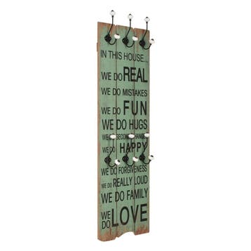 vidaXL Wandkapstok met 6 haken HAPPY LOVE 120x40 cm, Verzenden, Nieuw